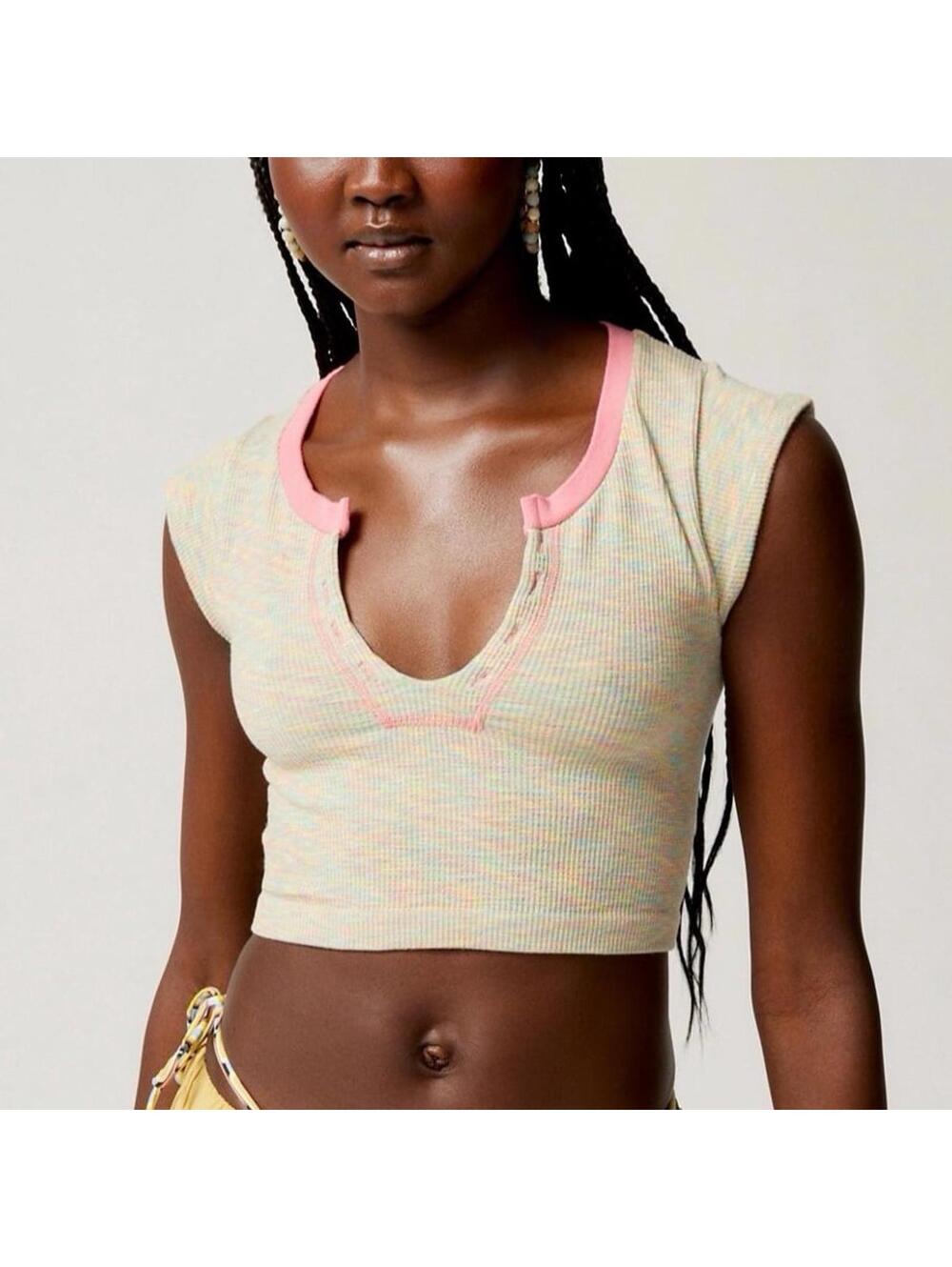 Urban Outfitters Out From Under Go For Gold Seamless Spacedye Top Size XS/S